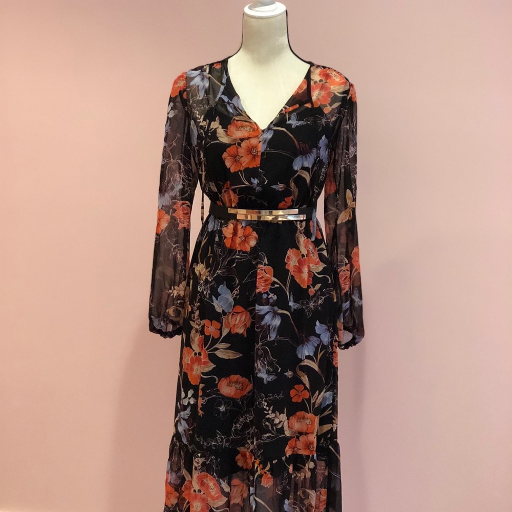Winter Bloom Midi Dress